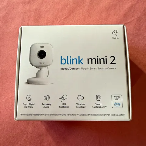 Blink Mini 2 White Indoor/Outdoor 1080p Wi‑Fi Alexa Cam w/ Spotlight, 2‑Way