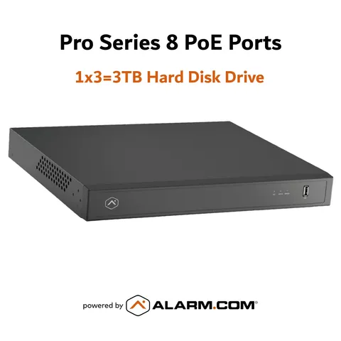 Alarm.com ADC-CSVR2108P-1X3TB Pro Series 16-CH CSVR 8-Port PoE 3TB HDD NVR NEW