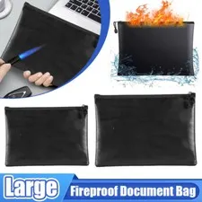 2000℉ Upgrade Fire Proof Money Bag Fireproof Document Pouch Waterproof Safe Cash