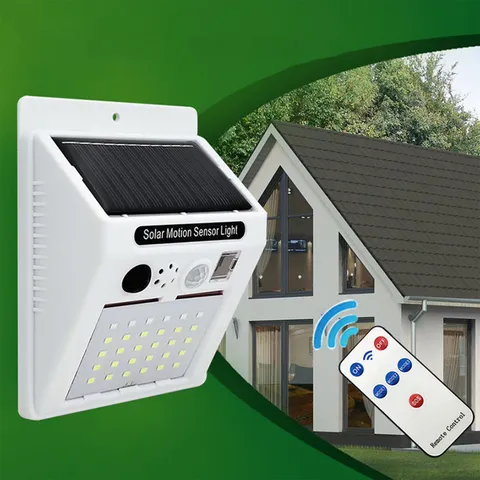 Solar Motion Sensor Alarm Light Outdoor Security Floodlight with 3 Modes Sound S