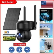 Wireless 2K Solar-Powered Security Camera with Motion Detection & Night Vision
