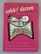 Ahh!-larm Personal Safety Alarm Loud Siren Panic Button LED Light Bow Tie Clip