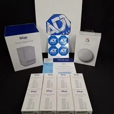 Blue by ADT Smart Home Hub Security System S40LR0-01 Hub, Nest Mini & 8 Sensors