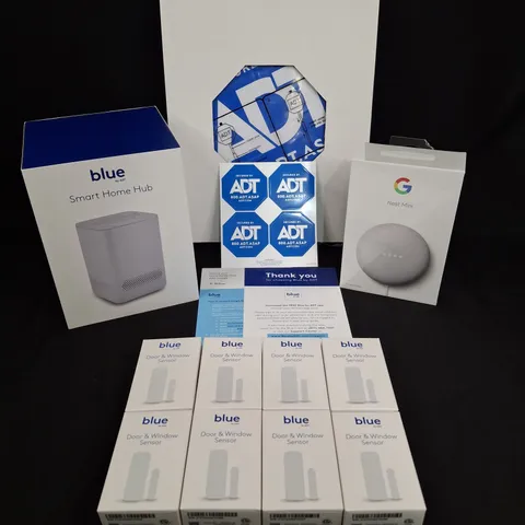 Blue by ADT Smart Home Hub Security System S40LR0-01 Hub, Nest Mini & 8 Sensors