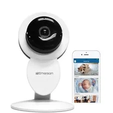 Emerson WiFi Indoor Home Security Surveillance Camera, Two Way Audio, Night V...