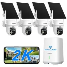 6MP Security Cameras Outdoor Wireless,Solar Powered Dual Lens Home Security C...