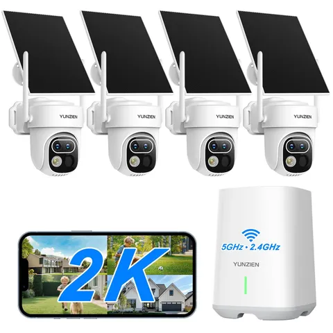 6MP Security Cameras Outdoor Wireless,Solar Powered Dual Lens Home Security C...