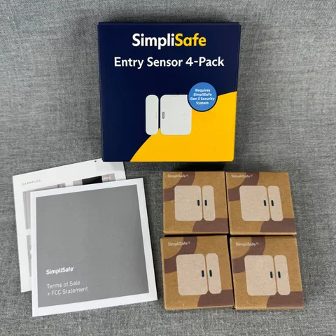 SimpliSafe Entry Sensor 4 Pack Gen 3 Door Window Contact Sensors Open Box New