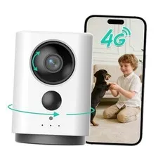 4G LTE Cellular Security Camera Indoor Wireless, No WiFi 4G Camera White
