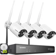 10CH 5MP Wireless NVR Security Camera System with 1TB HDD 4Pcs 5MP Outdoor Indoo