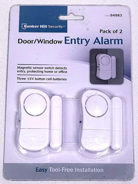 NEW Bunker Hill Home Security 2 Pack Door / Window Entry Alarm System Tool-Free