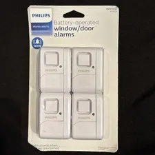 Philips Personal Security Window and Door Alarm, 4 Pack, Wireless, ‎LRM3320W/27