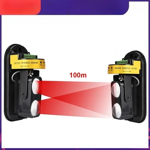 Invisible Beam Barrier Active Detection Digital Pulse Infrared Sensor 100m Alarm