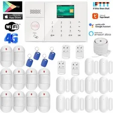 D40 Tuya APP WiFi+US/EU 4G Sim Card Wireless Home Security Alarm Burglar System