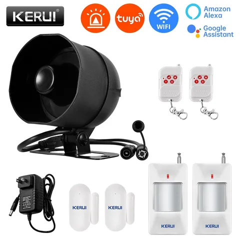 WiFi Smart Burglar Alert Security System Kit 120dB Loud Wireless Warning Siren