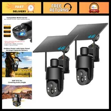 4G LTE Security Camera, No WiFi, 4MP Live Video, 360° View, Color Night Vision,