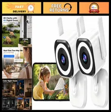 2K WiFi Security Cameras - Indoor/Outdoor, Night Vision, 4X Zoom, 2-Way Audio, 2