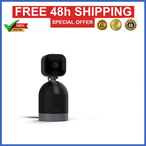Mini Pan-Tilt Security Camera, HD Video, Alexa Compatible, Indoor Use