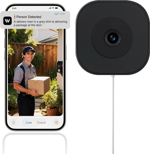 2K Window Camera, 2.4G Wifi, Window Security Camera for Home, Full Color Night V