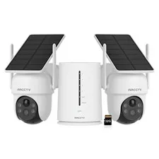 ARCCTV Solar Battery Wireless Security Camera System Pan/Tilt Outdoor 2 Way Talk