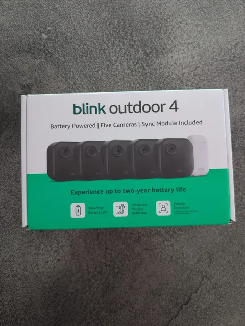 Blink Outdoor 4 (4th Gen) Battery Powered System w/ Sync module 5 camera System