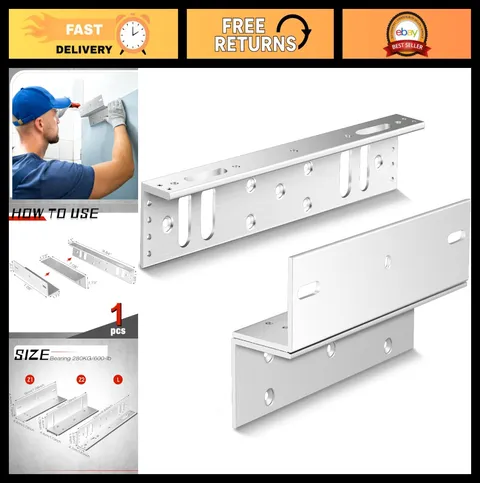Z & L Bracket Set for 600Lb Electric Magnetic Door Lock - Inward Access Control
