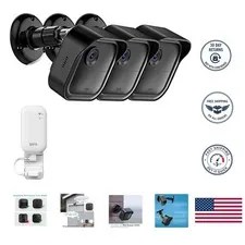 Weatherproof 3-Pack Adjustable Mounts for Blink Outdoor Cameras - Black Finish