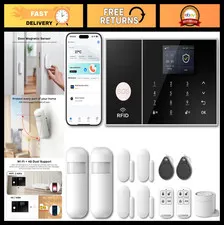 Home Security Alarm System 99+3 Zone WiFi GSM 4G Wireless Burglar Kit, Smart App