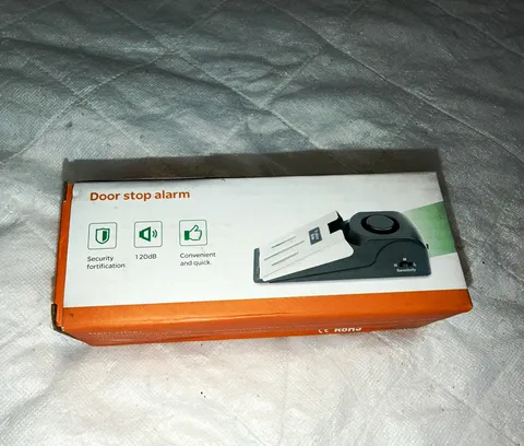 Anti-Theft Door Stop Alarm 120dB Portable Door Wedge, White/Orange