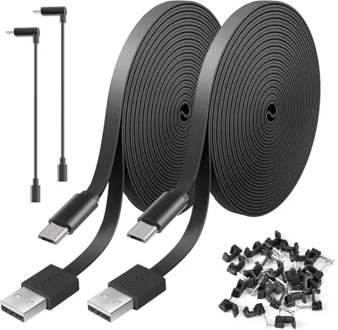 2 Pack 20FT Power Extension Cable Compatible with Wyze Cam V4/V3/Og,Wyze Cam