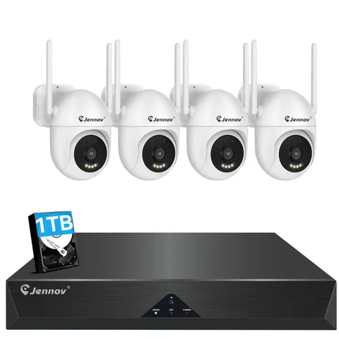 JENNOV 5MP Home Security Camera System Outdoor IR Night Vision Two Way Audio