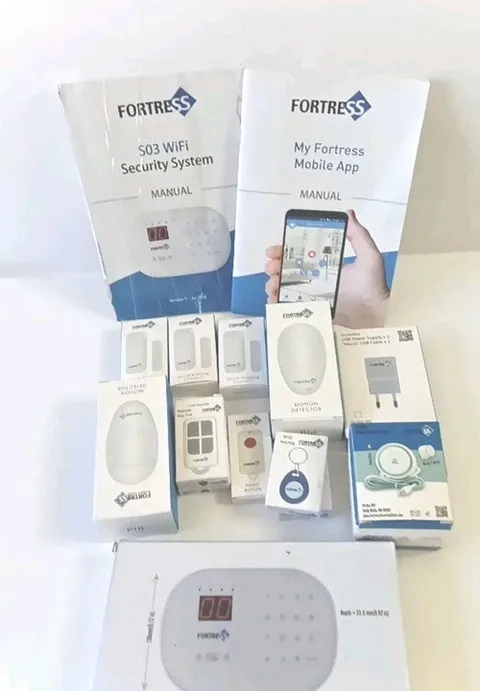 Fortress S03 WiFi Home Security Alarm System Siren Door Window Sensors Keyfobs