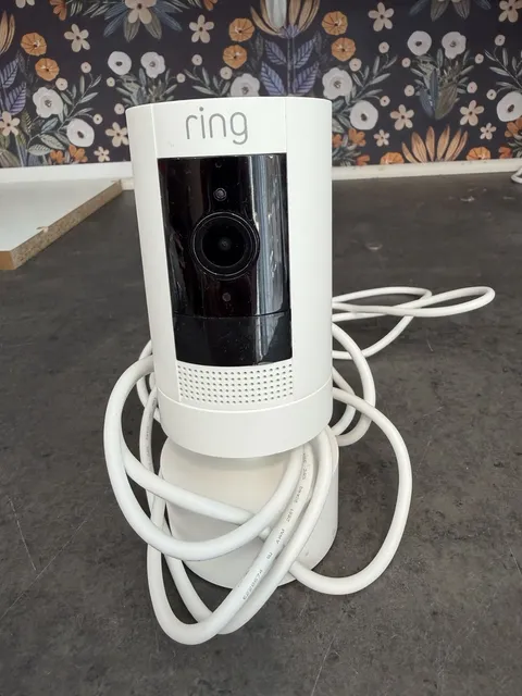Ring Stick Up Cam Wireless Security Camera - White W/ Pan Tilt Mount
