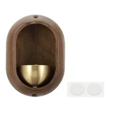 PATIKIL Shopkeepers Bell, Wood Door Chime Hanging Magnetic Bell Brown 