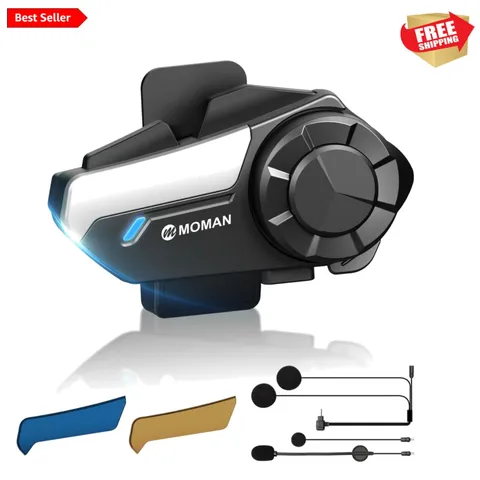 Advanced Bluetooth Motorcycle Intercom with CVC Noise Cancellation & FM Sharing