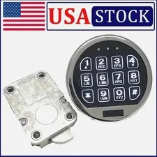 Gun Safe Lock Replacement Solenoid Lock with 2 Master Keys Chrome Digital Key
