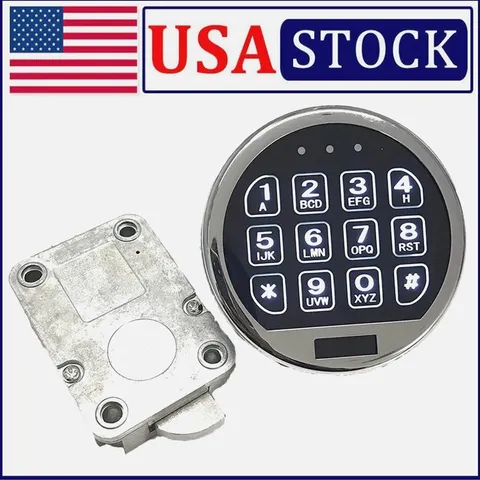 Gun Safe Lock Replacement Solenoid Lock with 2 Master Keys Chrome Digital Key