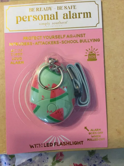 Personal Alarm Sound Keychain 140DB Emergency Women Safety LED Light Watermelon