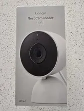 Google Nest Cam Indoor Wired 3rd Gen 2K HDR Night Vision Secure Cam Snow 