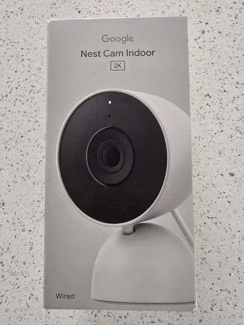 Google Nest Cam Indoor Wired 3rd Gen 2K HDR Night Vision Secure Cam Snow 