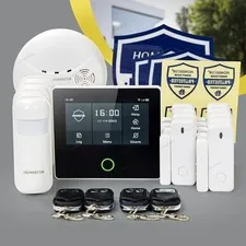 HOMSECUR Wireless WIFI 4G 2G LCD SMS Autodial Home Security 4.3" Alarm System