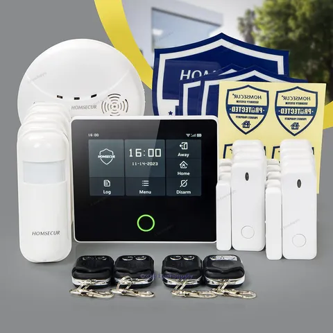 HOMSECUR Wireless WIFI 4G 2G LCD SMS Autodial Home Security 4.3" Alarm System