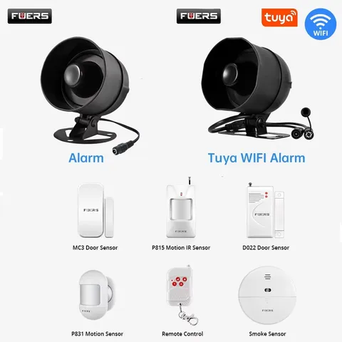 DIY Wireless 120dB Loud Alarm System Tuya WIFI Siren Speaker Detectors Smart Hom
