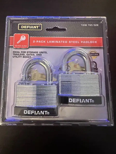 Defiant 2 Pack Laminated Steel Padlock 1006 765 528