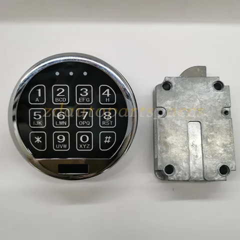 Electronic Safe Lock LED Keypad Chrome Gun Safe Lock Replacement With Swing Bolt