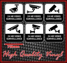 CCTV WARNING SIGN STICKER 24 HOUR VIDEO SURVEILLANCE BRAND NEW SET OF SIX