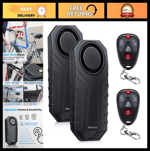 Loud 113dB Anti-Theft Vibration Sensor Alarm for Bike, Motorcycle, Trailer, Gara