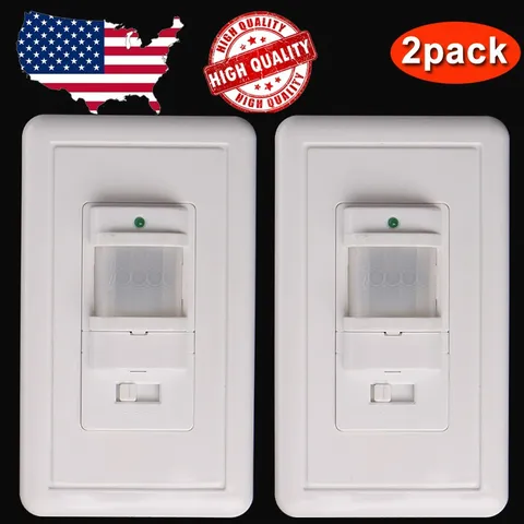 2 Packs 110V Automatic Infrared PIR Motion Sensor Switch For Home Wall LED Light