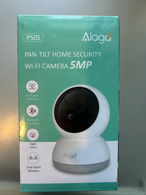 Alaga 3K 360° Pan-Tilt Home Security Wi-Fi Cam • AI Detect, NV, 2-Way Audio, 5MP