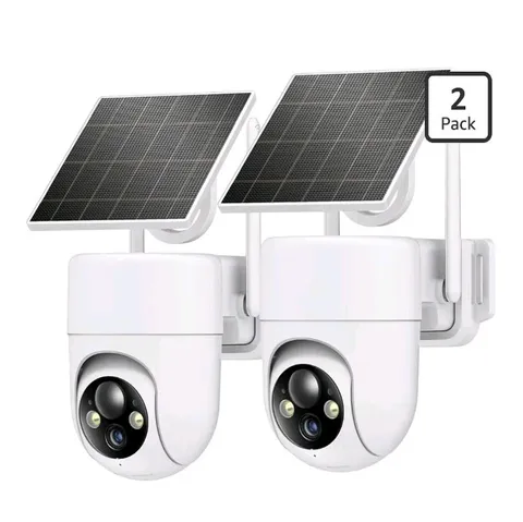 Oculview Solar 2K Wireless Wi‑Fi Outdoor Pan-Tilt Night Vision Cameras 2-Pack
